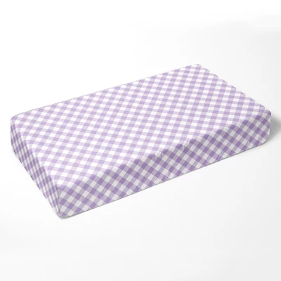 Bacati - Check Plaids Printed Purple 100 Percent Cotton Universal Baby US Standard Crib Or Toddler Bed Fitted Sheet 2 Bacati - Check Plaids Printed Purple 100 Percent Cotton Universal Baby US Standard Crib Or Toddler Bed Fitted Sheet - Image 2