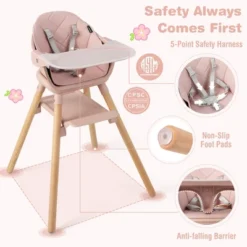 Costway 6-in-1 Convertible Wooden Baby Highchair Infant Feeding Chair With Removable Tray -Baby Trend Store GUEST 0bfb4911 045d 4775 b48a a0f87ba5a0f1