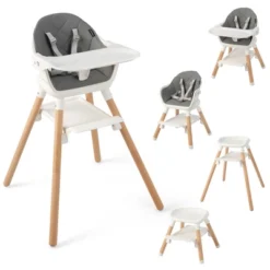 Costway 6-in-1 Convertible Wooden Baby Highchair Infant Feeding Chair With Removable Tray -Baby Trend Store GUEST 0e51e9fa c9bf 4340 829d 76f0163e0ae2