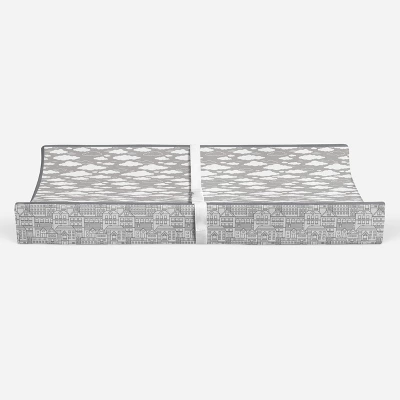 Bacati - Clouds In The City Gray Clouds Quilted Changing Pad Cover 5 Bacati - Clouds In The City Gray Clouds Quilted Changing Pad Cover - Image 5