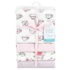 Hudson Baby Infant Girl Cotton Flannel Receiving Blankets, Tea Party, One Size