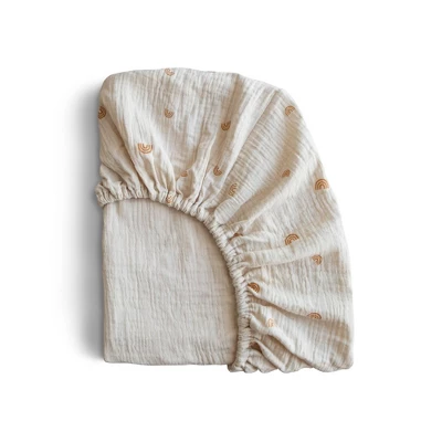 Mushie Extra Soft Muslin Mini Crib Sheet 6 Mushie Extra Soft Muslin Mini Crib Sheet - Image 6