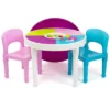 3pc Kids' 2 In 1 Round Activity Table With Chairs - Humble Crew