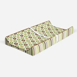 Bacati - Mod Dots/Stripes Green/yellow/choco Dots Changing Pad Cover