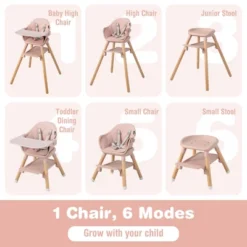 Costway 6-in-1 Convertible Wooden Baby Highchair Infant Feeding Chair With Removable Tray -Baby Trend Store GUEST 279edfb1 c39a 4f7b a47b 34174eae1358