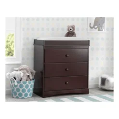Delta Children Skylar 3-Drawer Dresser With Changing Top -Baby Trend Store GUEST 343d714c ac3b 4776 b775 8063850dad1e