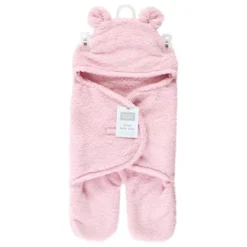 Hudson Baby Infant Girl Animal Faux Shearling Baby Outdoor Stroller Sack Wrap, Lt Pink, One Size