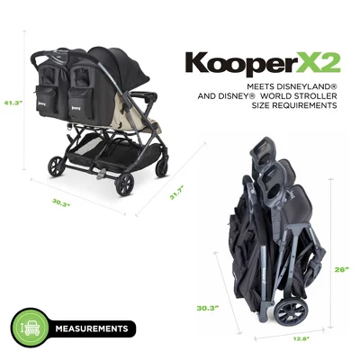 Joovy KooperX2 Lightweight Compact Double Stroller With Trays 3 Joovy KooperX2 Lightweight Compact Double Stroller With Trays - Image 3