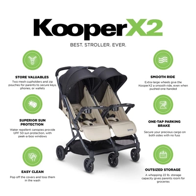 Joovy KooperX2 Lightweight Compact Double Stroller With Trays 1 Joovy KooperX2 Lightweight Compact Double Stroller With Trays