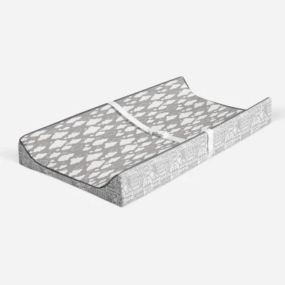 Bacati - Clouds In The City Gray Clouds Quilted Changing Pad Cover 1 Bacati - Clouds In The City Gray Clouds Quilted Changing Pad Cover