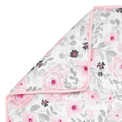 Bedtime Originals Blossom Pink Watercolor Floral 3-Piece Baby Crib Bedding Set 2 Bedtime Originals Blossom Pink Watercolor Floral 3-Piece Baby Crib Bedding Set - Image 2