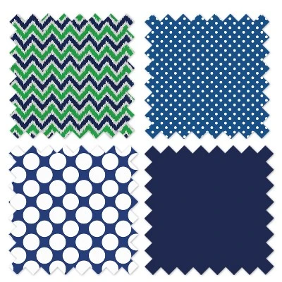 Bacati - Mix N Match Blue/Green 4 Pc Cotton Toddler Bedding Set 4 Bacati - Mix N Match Blue/Green 4 Pc Cotton Toddler Bedding Set - Image 4