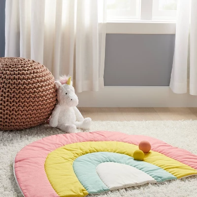 Quilted Floor Blanket And Playmat - Rainbow - Cloud Island™ 1 Quilted Floor Blanket And Playmat - Rainbow - Cloud Island™