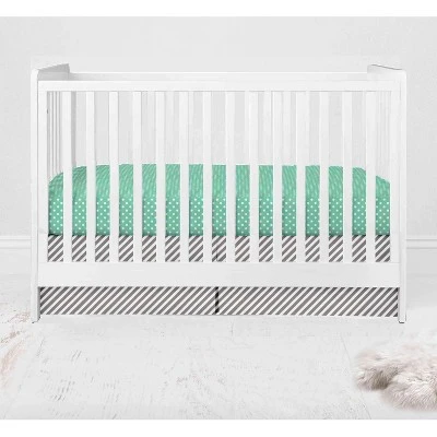 Bacati - Love Gray Mint 10 Pc Crib Bedding Set With Long Rail Guard Cover 6 Bacati - Love Gray Mint 10 Pc Crib Bedding Set With Long Rail Guard Cover - Image 6