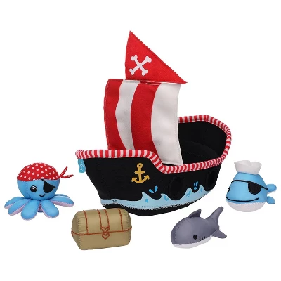 Manhattan Toy Neoprene Pirate Ship 5 Piece Floating Spill N Fill Bath Toy With Quick Dry Sponges And Squirt Toy 1 Manhattan Toy Neoprene Pirate Ship 5 Piece Floating Spill N Fill Bath Toy With Quick Dry Sponges And Squirt Toy