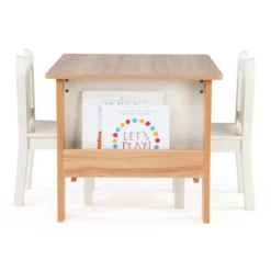3pc Journey Collection Table And Book Rack With Chairs Natural/White - Humble Crew -Baby Trend Store GUEST 4ad23b2a cec5 44b7 8173 fb022ba87219