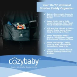 Cozy Cover CozyBaby Stroller Organizer Universal Insulated Storage Caddy Basket With 2 Insulated Cup Holder Carriers And Zippered Pouches, Black -Baby Trend Store GUEST 4dc8f5be 1929 43cb 8703 35a187e05d34
