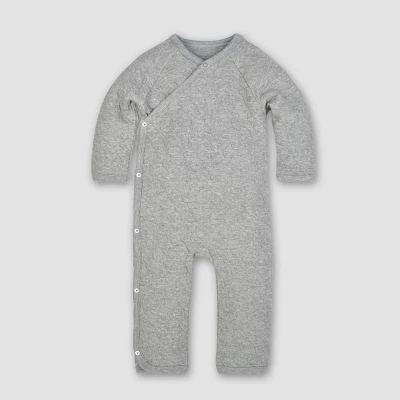 Burt's Bees Baby Burt's Bees Baby® Baby Organic Cotton Quilted Bee Wrap Front Jumpsuit - Heather Gray 2 Burt's Bees Baby Burt's Bees Baby® Baby Organic Cotton Quilted Bee Wrap Front Jumpsuit - Heather Gray - Image 2