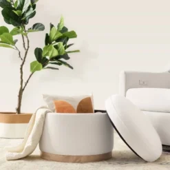 Babyletto Naka Storage Ottoman With Light Wood Base - Greenguard Gold Certified -Baby Trend Store GUEST 533dbfa8 5f15 4e08 aa73 12644dbcd209