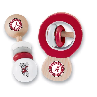 Baby Fanatic Wood Rattle 2 Pack - NCAA Alabama Crimson Tide Baby Toy Set 1 Baby Fanatic Wood Rattle 2 Pack - NCAA Alabama Crimson Tide Baby Toy Set