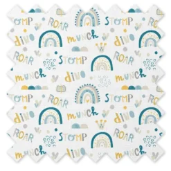 Bacati - Little Dino Boys Teal/Yellow Muslin Quilted Changing Pad Cover -Baby Trend Store GUEST 59cac790 e65b 4f07 842c 0c2558749dee