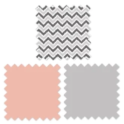 Bacati - Ikat Dots Stripes Coral Grey Muslin Girls 8 Pc Crib Set With Crib Rail Guard -Baby Trend Store GUEST 5cf1a903 779a 427a a0ff fbbd51529f01