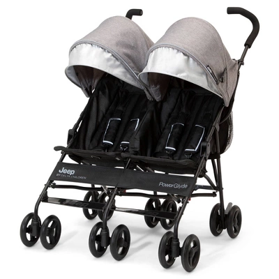 Jeep PowerGlyde Side-by-Side Double Stroller By Delta Children - Gray 3 Jeep PowerGlyde Side-by-Side Double Stroller By Delta Children - Gray - Image 3