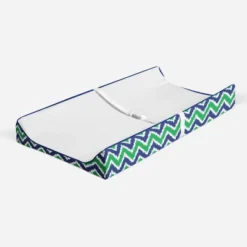Bacati - MixNMatch Blue/Green White Changing Pad Cover