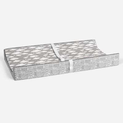 Bacati - Clouds In The City Gray Clouds Quilted Changing Pad Cover 3 Bacati - Clouds In The City Gray Clouds Quilted Changing Pad Cover - Image 3