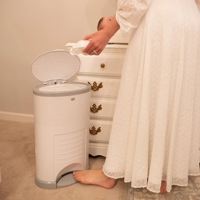 Diaper Dekor Plus Hands Free Diaper Pail - White 1 Diaper Dekor Plus Hands Free Diaper Pail - White