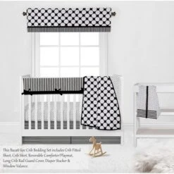 Bacati - Dots Stripes Black/White 6 Pc Crib Bedding Set With Long Rail Guard Cover 13 Bacati - Dots Stripes Black/White 6 Pc Crib Bedding Set With Long Rail Guard Cover -Baby Trend Store GUEST 81c94b64 e7af 4067 b333 8f55dc51786c