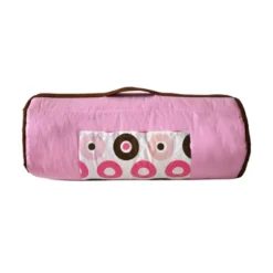 Bacati - Mod Dots/Stripes Pink Fuchsia Beige Brown Toddler Nap Mat