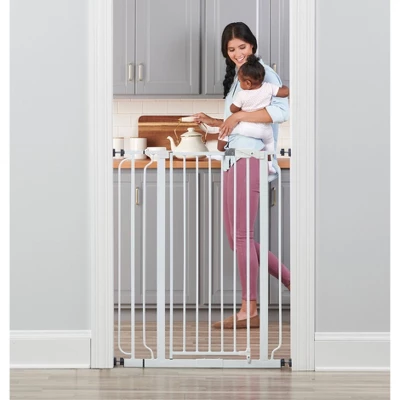 Regalo Extra Tall Easy Step Metal Walk Through Baby Gate - White 1 Regalo Extra Tall Easy Step Metal Walk Through Baby Gate - White