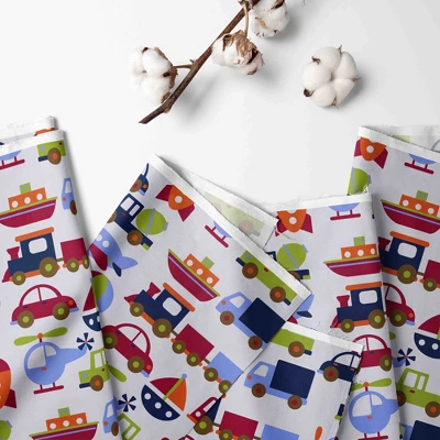 Bacati - Transportation Crib Or Toddler Bed Skirt 1 Bacati - Transportation Crib Or Toddler Bed Skirt