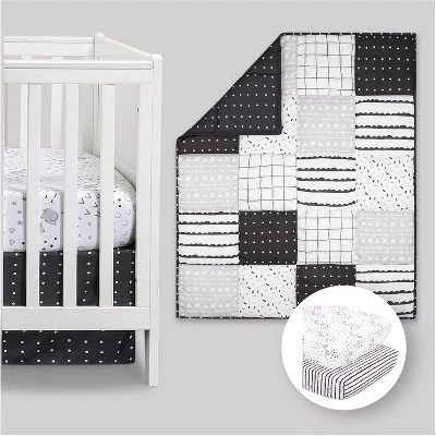 The Peanutshell Preston Black & White Crib Bedding Set, 4pc To 12 Pc 10 The Peanutshell Preston Black & White Crib Bedding Set, 4pc To 12 Pc - Image 10