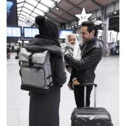 Babymoov Sancy Diaper Bag Backpack, Unisex Back Pack With Heavy Duty Roll-Top Closure, Large Insulated Compartment, Changing Pad & Accessories