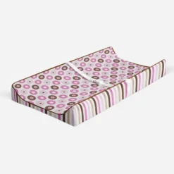 Bacati - Mod Dots/Stripes Pink/choco Dots Changing Pad Cover
