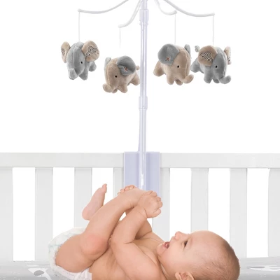 Bedtime Originals Elephant Love Musical Baby Crib Mobile Soother Toy - Gray 1 Bedtime Originals Elephant Love Musical Baby Crib Mobile Soother Toy - Gray