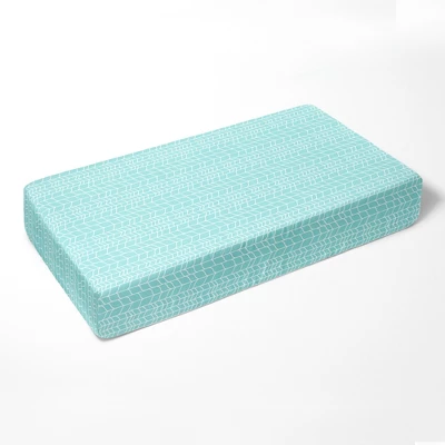 Bacati - Safari Animals Aqua Grid Print 100 Percent Cotton Universal Baby US Standard Crib Or Toddler Bed Fitted Sheet 2 Bacati - Safari Animals Aqua Grid Print 100 Percent Cotton Universal Baby US Standard Crib Or Toddler Bed Fitted Sheet - Image 2