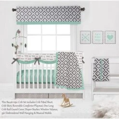 Bacati - Love Gray Mint 10 Pc Crib Bedding Set With Long Rail Guard Cover 12 Bacati - Love Gray Mint 10 Pc Crib Bedding Set With Long Rail Guard Cover -Baby Trend Store GUEST b4d57149 bb78 4363 a98f e4f230cd1679