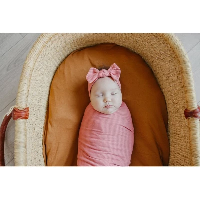 Copper Pearl Knit Swaddle Blanket - Rosewood 2 Copper Pearl Knit Swaddle Blanket - Rosewood - Image 2