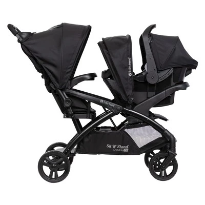 Baby Trend Sit N' Stand Double 2.0 Stroller - Madrid Black 3 Baby Trend Sit N' Stand Double 2.0 Stroller - Madrid Black - Image 3