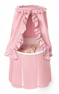 Badger Basket Empress Round Baby Bassinet With Canopy 2 Badger Basket Empress Round Baby Bassinet With Canopy - Image 2