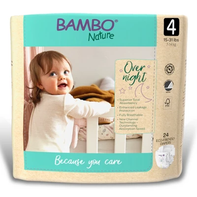 Bambo Nature Overnight Diapers, Disposable, Eco-Friendly, Size 4 5 Bambo Nature Overnight Diapers, Disposable, Eco-Friendly, Size 4 - Image 5