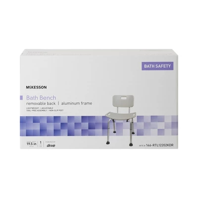 McKesson Bath Bench With Removable Back Shower Chair, 1 Count 2 McKesson Bath Bench With Removable Back Shower Chair, 1 Count - Image 2