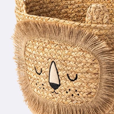 Braided Water Hyacinth Medium Round Storage Basket - Lion - Cloud Island™ 2 Braided Water Hyacinth Medium Round Storage Basket - Lion - Cloud Island™ - Image 2