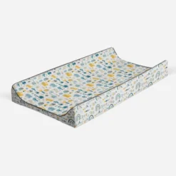 Bacati - Little Dino Boys Teal/Yellow Muslin Quilted Changing Pad Cover -Baby Trend Store GUEST d2c9e30f 7a65 482c b593 66266e2cc7a0