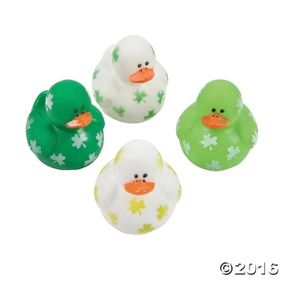 Fun Express Vinyl St. Patrick's Day Mini Shamrock Rubber Ducks 24pcs. 1 Fun Express Vinyl St. Patrick's Day Mini Shamrock Rubber Ducks 24pcs.