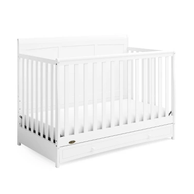 Graco Asheville 5-in-1 Convertible Crib With Drawer - White 2 Graco Asheville 5-in-1 Convertible Crib With Drawer - White - Image 2