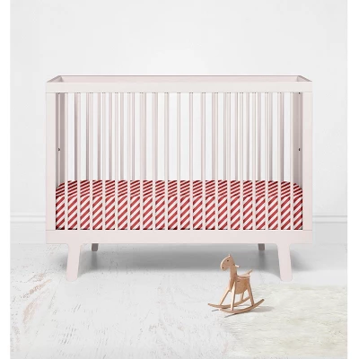 Bacati - Red Warp Stripes 100 Percent Cotton Universal Baby US Standard Crib Or Toddler Bed Fitted Sheet 3 Bacati - Red Warp Stripes 100 Percent Cotton Universal Baby US Standard Crib Or Toddler Bed Fitted Sheet - Image 3